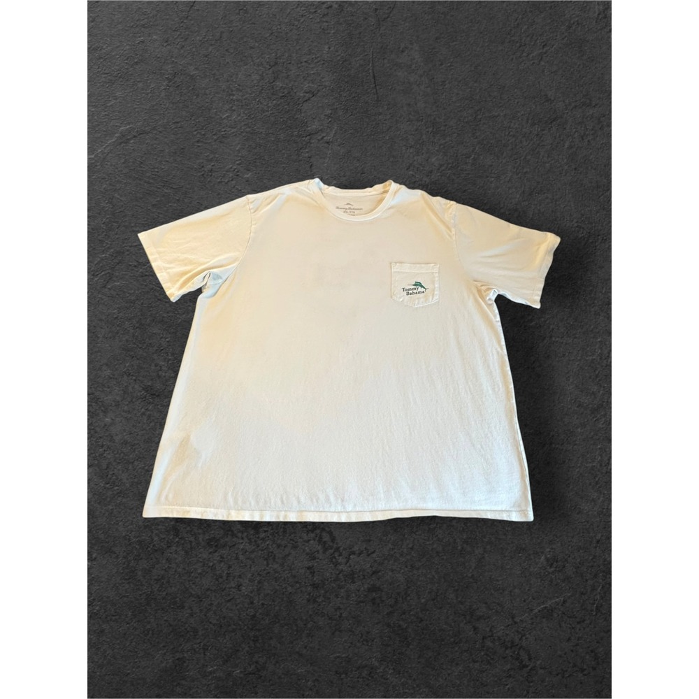 Tommy Bahama T-Shirt Mens XXL White You Got Hacked Graphic Pocket Tee